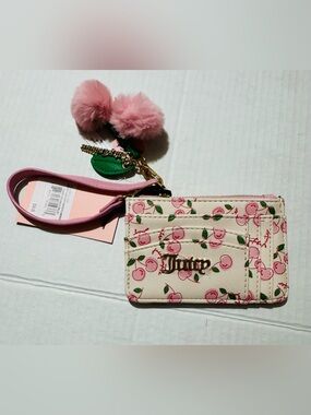 Juicy cherry girl mini cc wallet soft white flamingo color BNWT